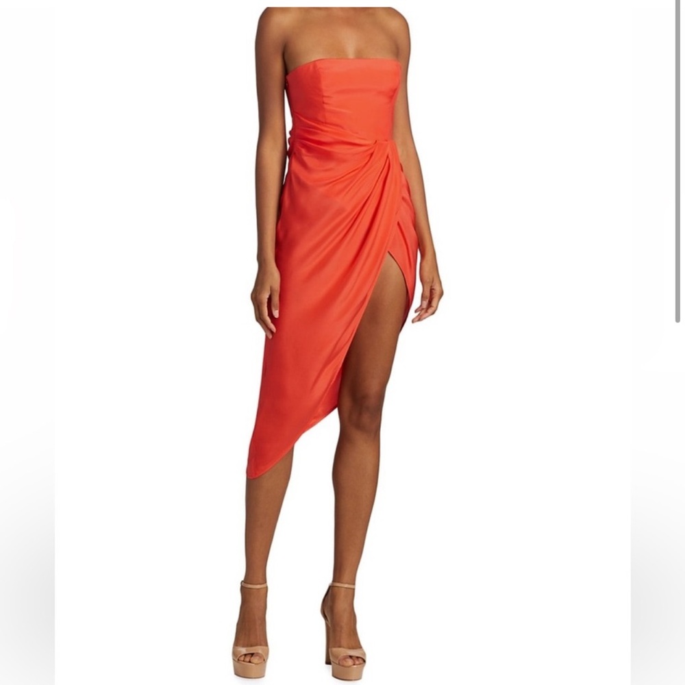 Gauge 81 coral 100% silk dress